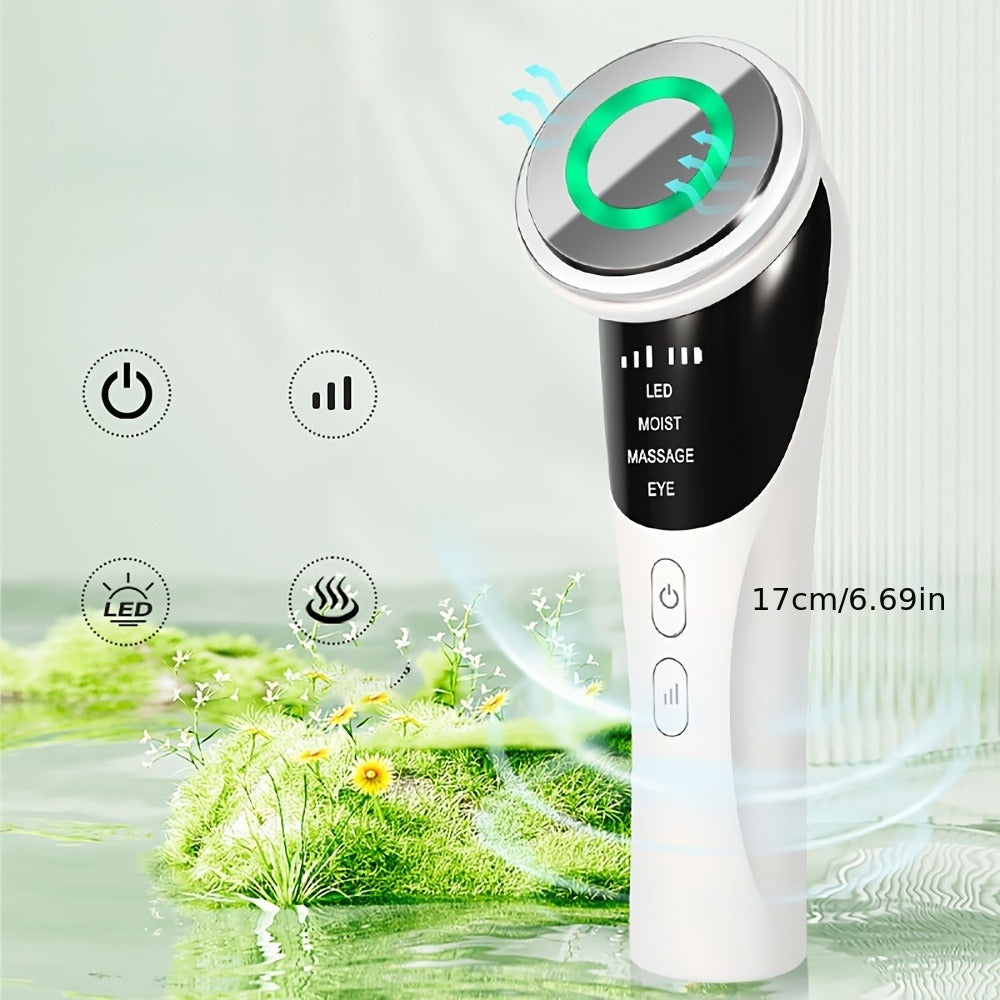 4-In-1 Beauty Massager with LED Light - Cold Photon Technology, Rechargeable Lithium Battery, USB Charging, Ideal for Face, Neck, And Eye Massage, Beauty Device | Modern Aesthetic | Rechargeable Battery Gift for Mom on Mother'S Day
