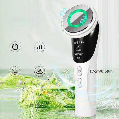 4-in-1 LED Beauty Massager for Face Neck Eye - Cold Photon Technology, USB Rechargeable Skin Care Device, Gift for Women