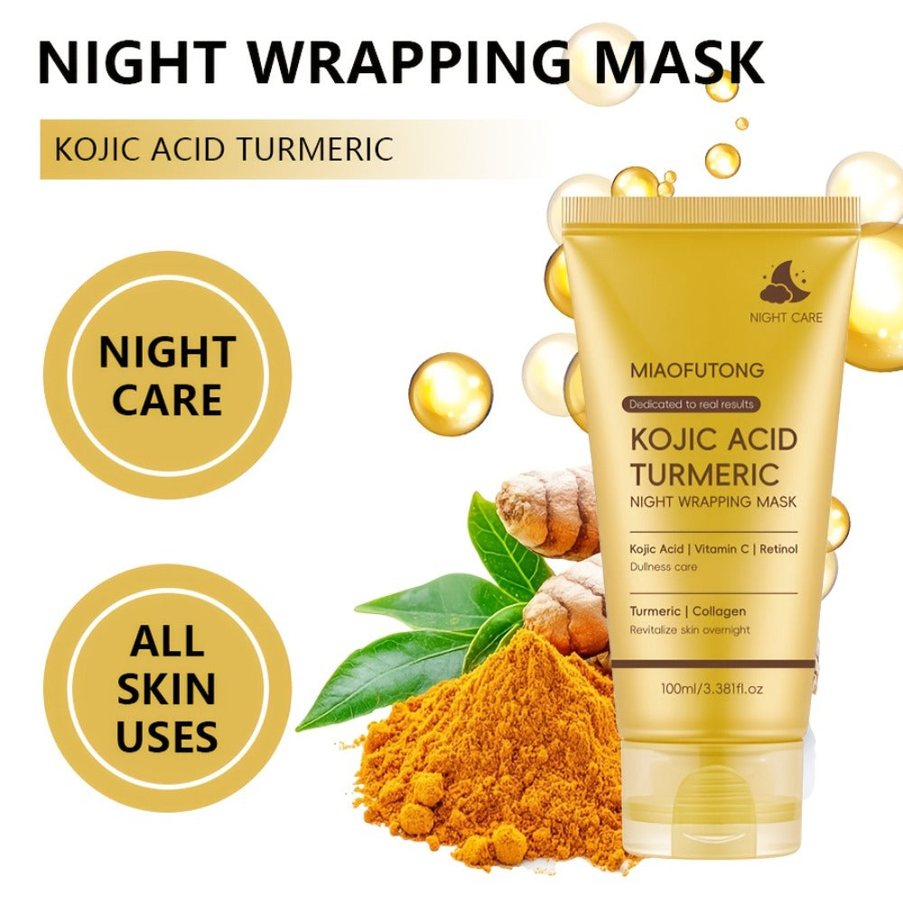 1 Box Of Golden Kojic Acid Turmeric VC Peeling Facial Mask - Oil Control, Deep Cleaning Of Sensitive Skin, Alcohol Free, Glycerin, Suitable for Daily Use And Holiday Gifts, Holiday Gift Facial Mask | Fashion Packaging | Moisturizing Facial Mask