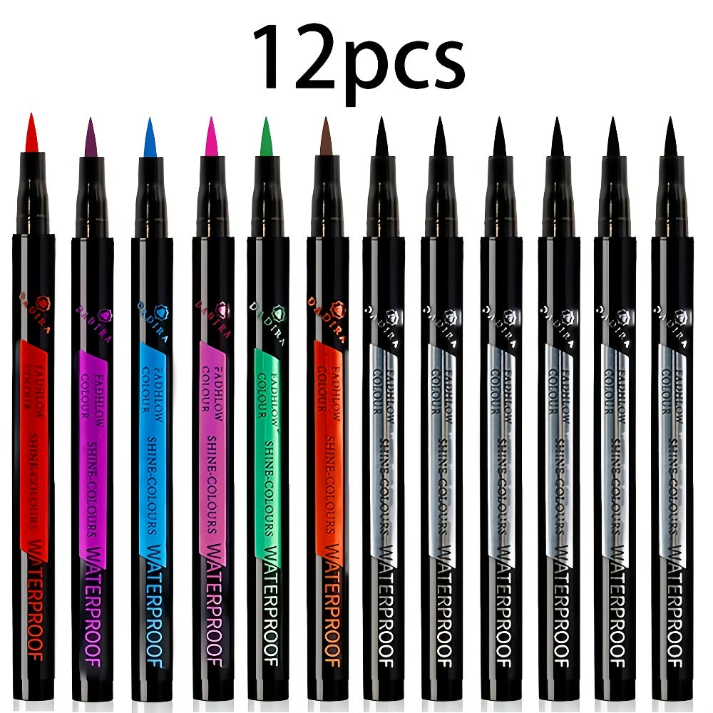 12pcs Eyeliner Pen Set, Creating A Natural Makeup Effect, Lasting Without Tingling, Suitable for Daily Life, Performances, Parties, Parties, All Skin Colors, The Perfect Gift for Women, Valentine's Day, Halloween, Mother's Day, Easter, Christmas, Etc