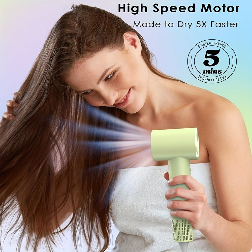 High-Speed Ionic Hair Dryer 110,000 RPM Brushless Motor — 500 Million Negative Ions, Ultra-Lightweight & Quiet Blow Dryer for Women, Smart Temp Control, Travel & Home
