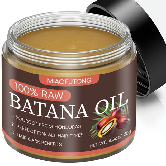 Miaofutong 100% Raw Batana Oil - Moisturizing & Smoothing for Dry, Damaged Hair - Scalp Nourishment, Suitable for All Hair Types - 4.3Oz/120G, Oils