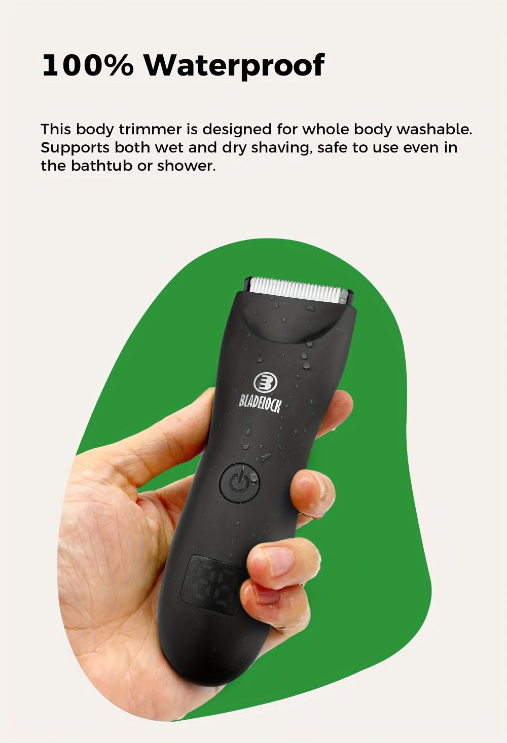 Men's Ball Trimmer - IPX7 Waterproof Body Hair Trimmer, Ceramic Blades, LCD Battery Display, Replaceable Blade Head, Electric Shaver