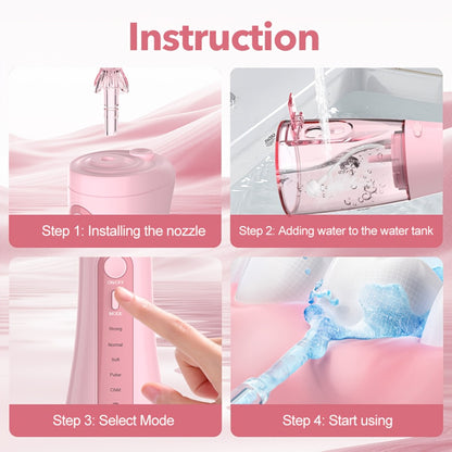 Water Dental Flosser Oral Irrigator — 5 Modes, 6 Tips, IPX7 Waterproof, 350ml Cordless Rechargeable Water Flosser for Braces, Bridges, Travel & Home Teeth Cleaning