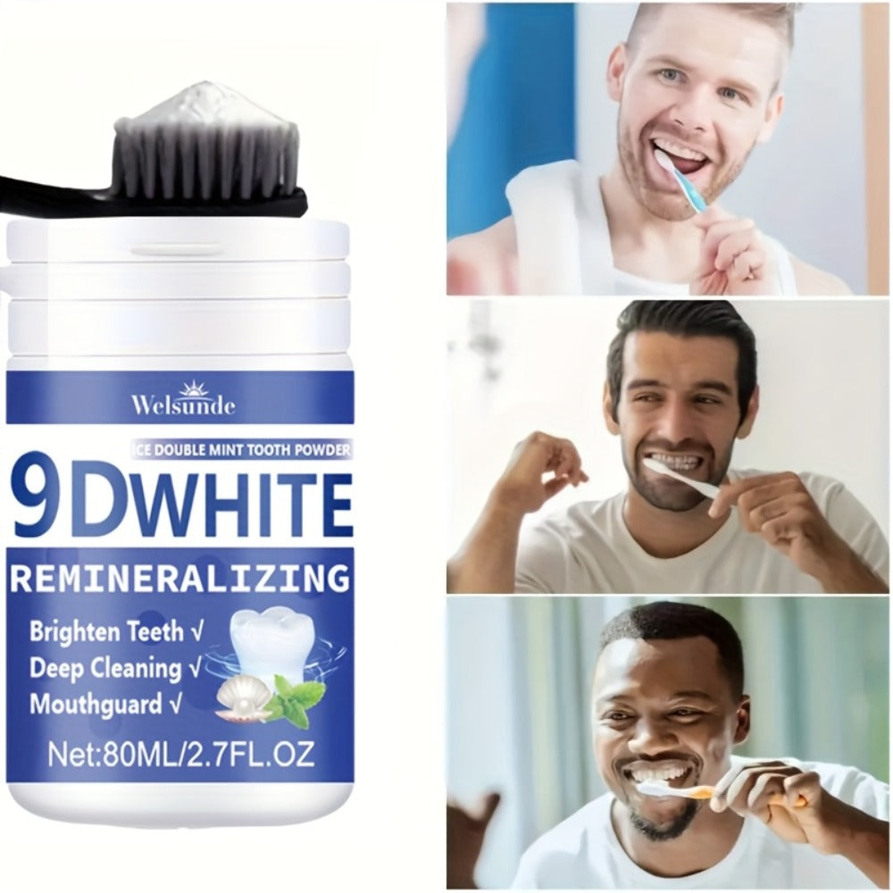 Hydroxyapatite Tooth Powder Remineralizing Whitening Deep Cleaning Mint Fresh Breath Oral Health Powder for Men Women 3pcs 80ml Each