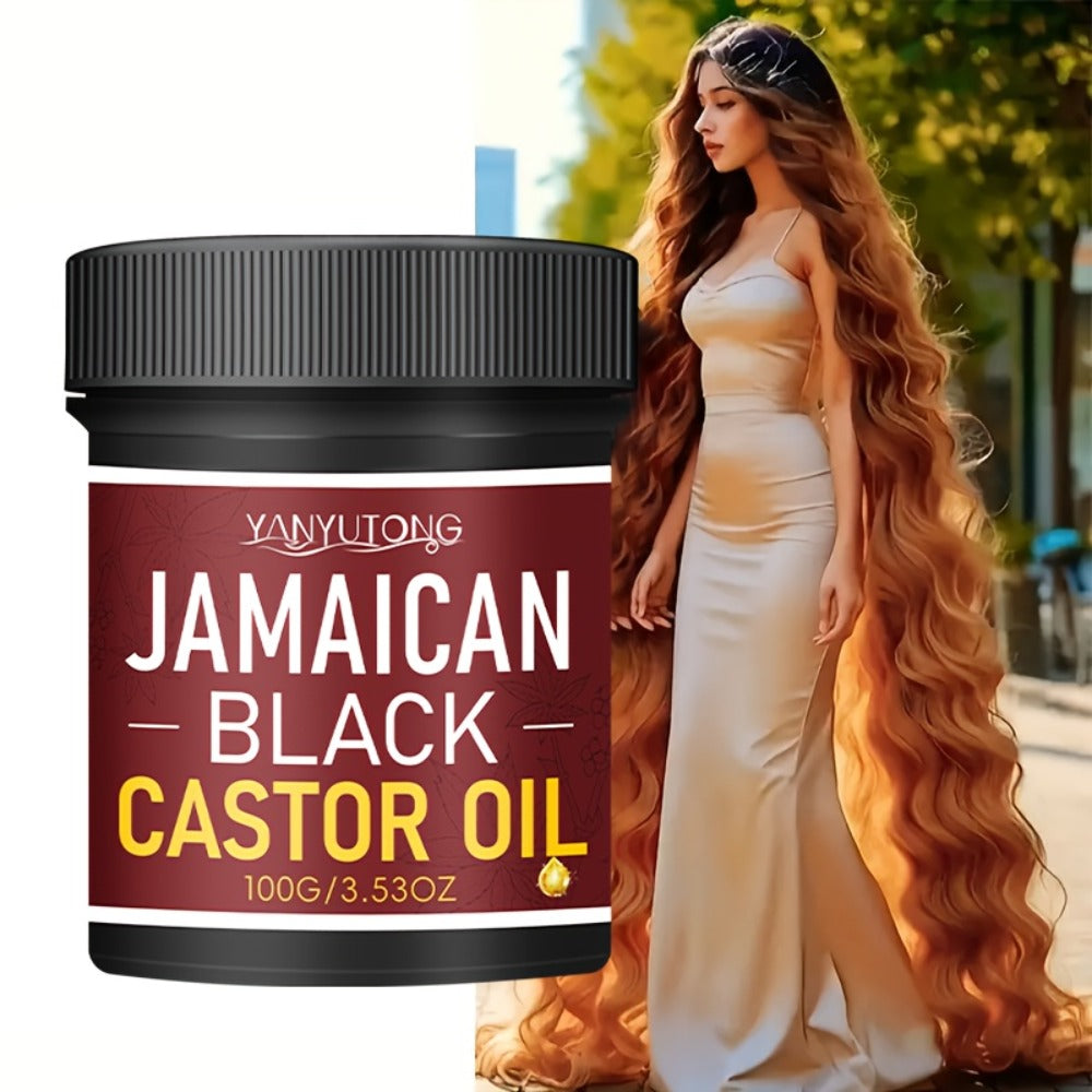 Jamaican Black Castor Oil 100g Pure Cold-Pressed - Hydrates Scalp Strengthens Hair & Promotes Eyelash Growth - High-Density Nourishing Hair Oil for Dry Damaged Hair