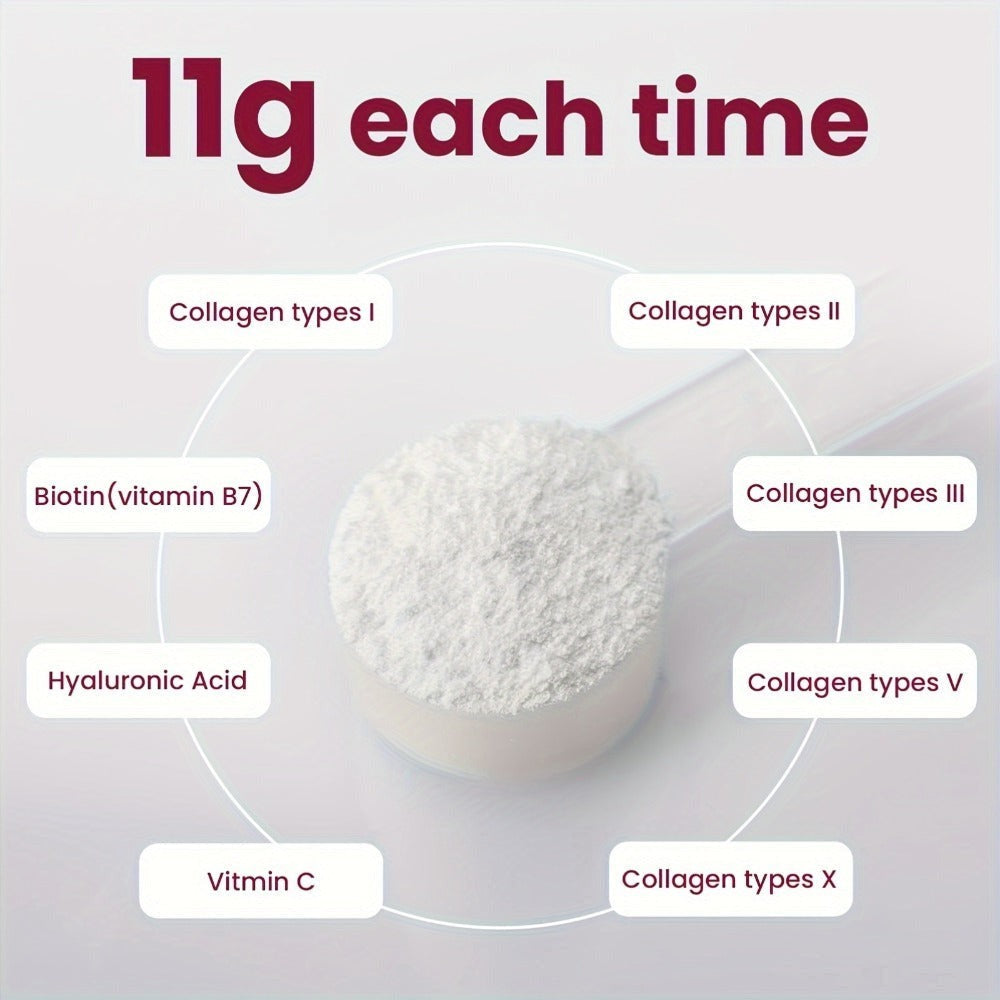 Oufex Multi-Collagen Powder - Featuring Hydrolyzed Protein (Type I, II, III, V, X), Plus Acid, Biotin, And Vitamin C - Flavor-Free