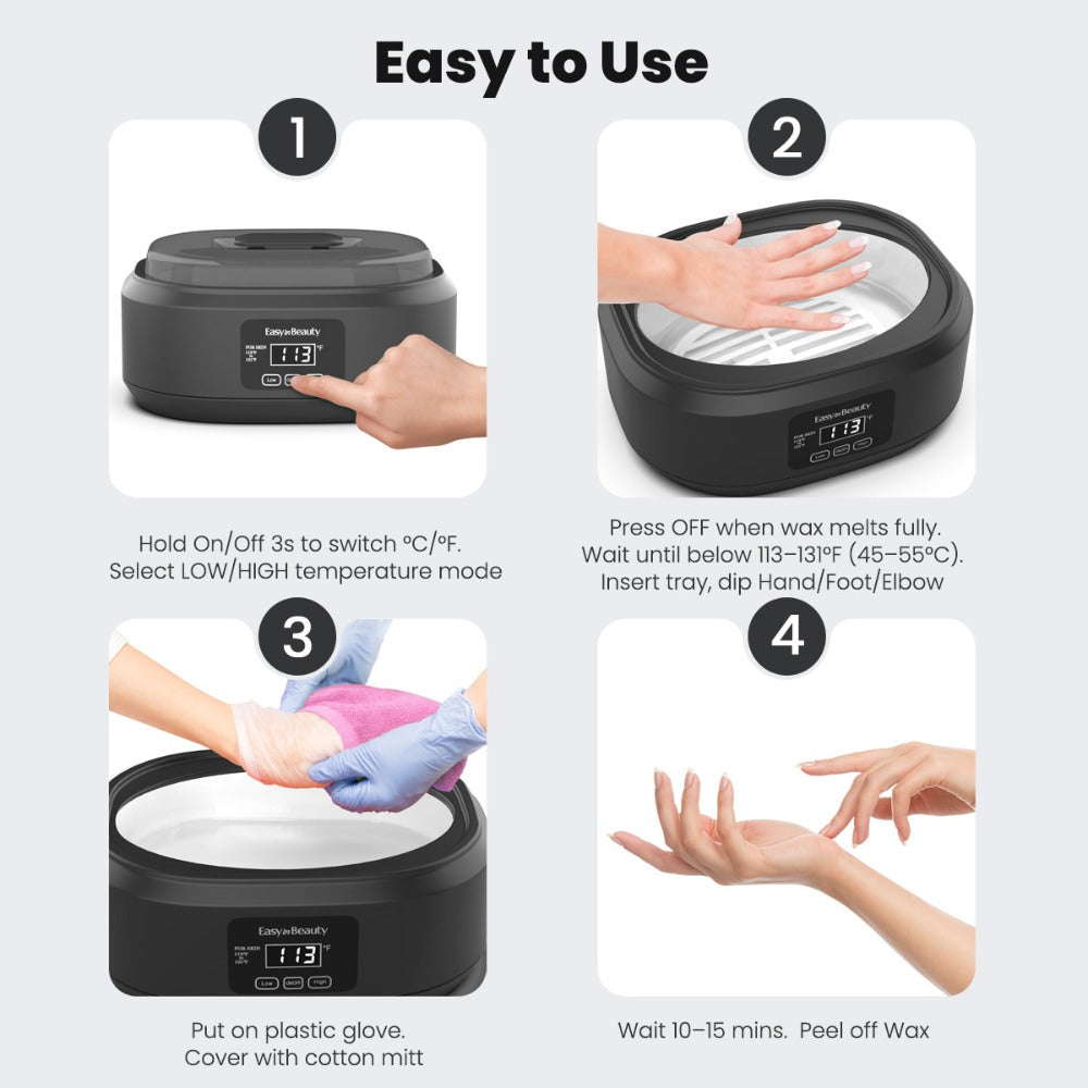 Paraffin Wax Machine for Hand and Feet, Touchscreen 3000ml Paraffin Wax Warmer with 6 Packs Wax (2.64 lbs), Paraffin Hot Wax Spa, Paraffin Bath for Home Use