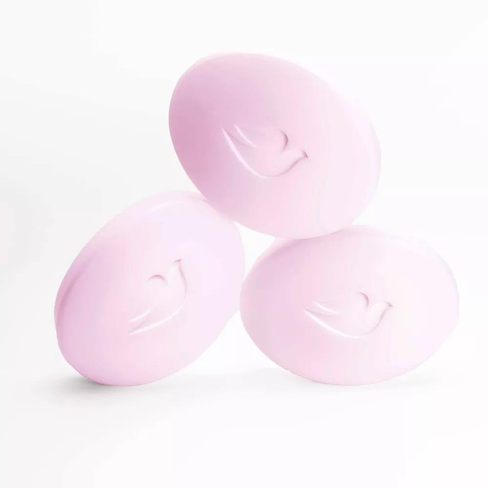Dove Soap Pink Rosa x [3 Pack] Beauty Bar 3-in-1 Moisturizing Face, Body & Hand Soap, 4.75 Oz / 135g – Deep Moisture, Soft Creamy Lather, Daily Gentle Clean
