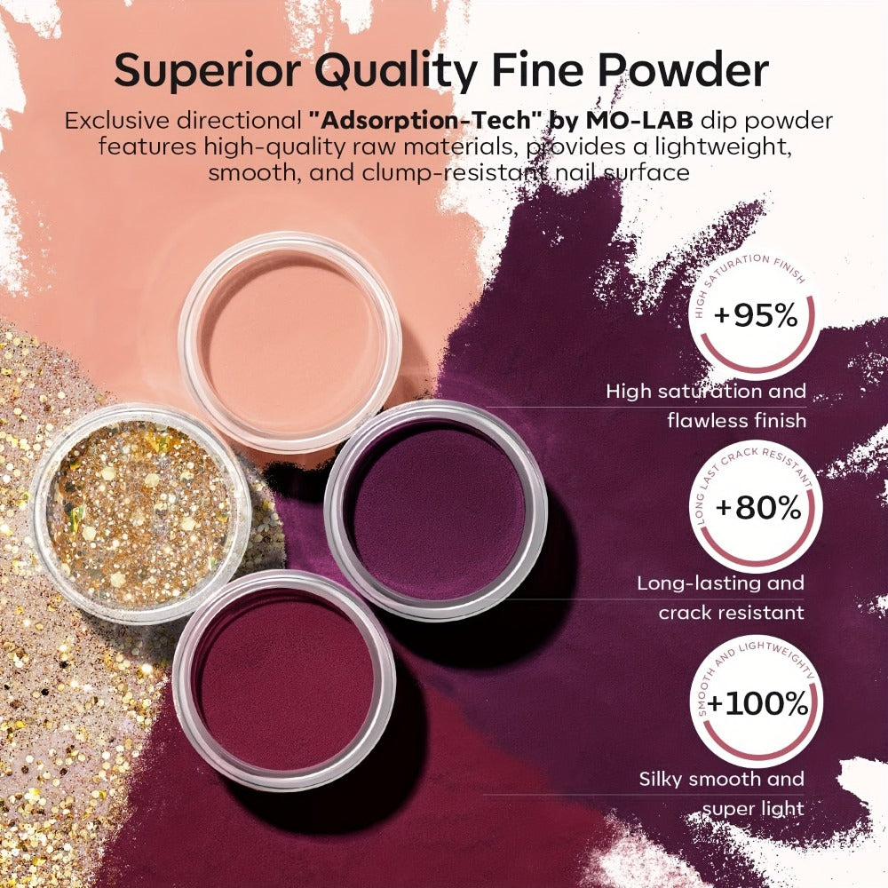 NOCIS 11pcs Dip Powder Nail Kit: Classic Brown Nude Collection, Glitter, Neutral Skin Tone, No-Odor, Beginner Friendly, French Nail Art Manicure Gift Set