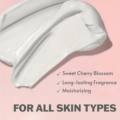 Body Lotion Cherry Blossom Scent | Vitamin E & Glycerin Moisturizing Cream | Non-Sticky 12-Hour Hydration Day & Night Skin Care | Nourishing Body Cream for All Skin Types 8oz
