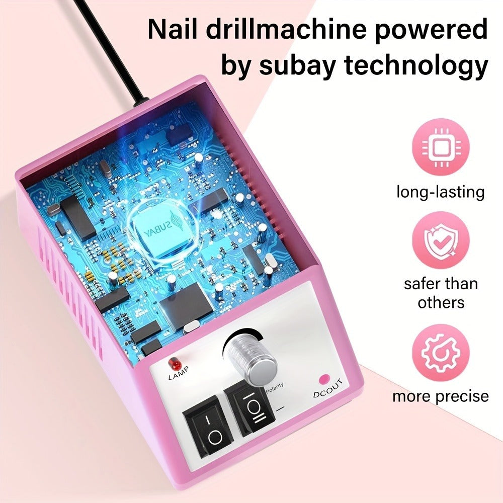20000RPM Electric Nail Machine Desktop Equipment with Milling Cutters Bits Set Gel Cuticle Armor Removal Pedicure Manicure Tool Professional Electric Nail Drill Milling Machine for Manicure Pedicure Files Tools Kit Nail Polisher