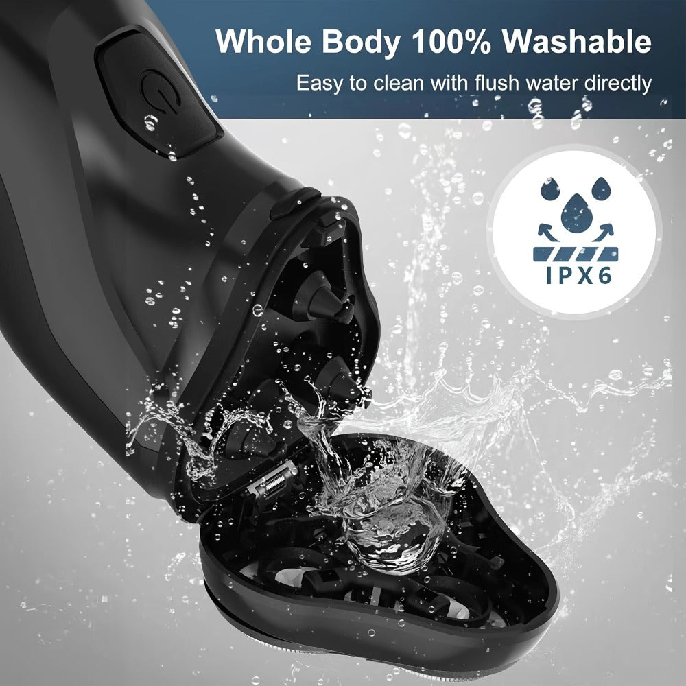 Rechargeable Electric Shaver And Trimmer for Men - Travel Razor for Close Shaving with Pop-up Trimmer, 1-Hour Fast Charge, & Easy Clean - Ideal Gift for Father/Husband/Boyfriend