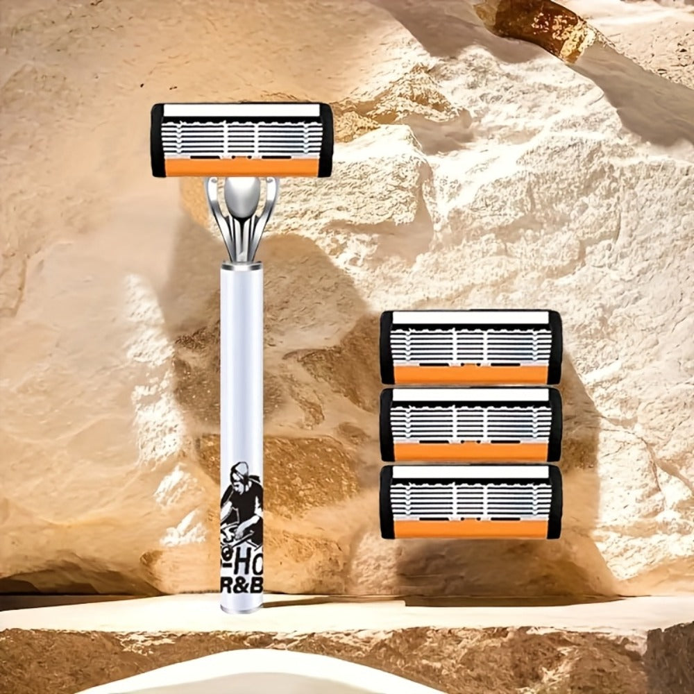 This Classic Men's Razor Comes With 72 Ultra-sharp And Durable Blades, And Its Progressive Design Ensures A Safe, Smooth And Painless Shaving Experience. Comes With 2 Non- Slip Handles, Perfect For Holiday Gifts