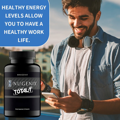 Testosterone Booster for Men — Total-T Daily Vitality & Hormone Support Capsules | Energy, Strength & Overall Health Formula | 90 Capsules