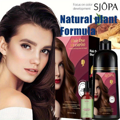 Hair Color Dyeing Shampoo 3-in-1 — Plant Squalane & Glycerin Formula | Colors, Conditions & Cleanses in One Wash | 10 Shades | Easy At-Home Hair Coloring