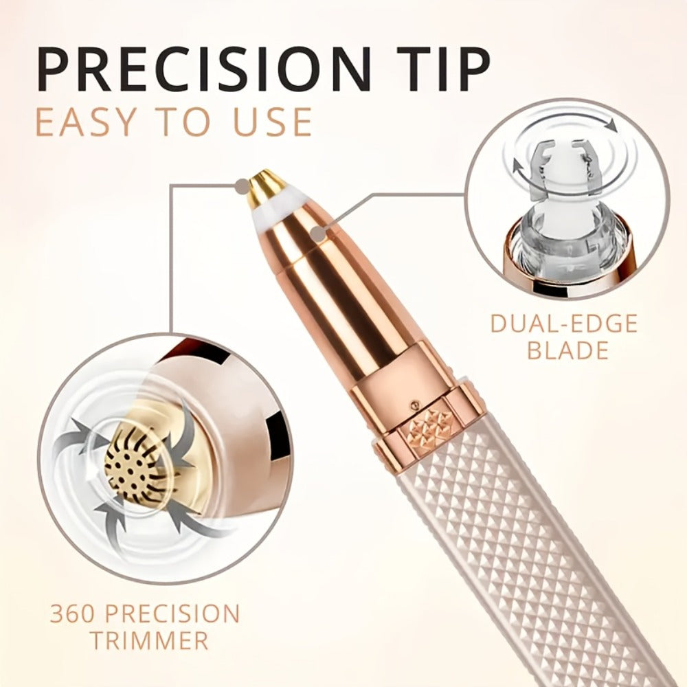 Facial Hair Trimmer for Women, 2 In1 Eyebrow Epilator Eyebrow Trimmer Body Hair Groomers Electric Hair Trimmer for Eye Brows Hair Trimmer Lip Hair Shaver Facial Hair Removal Device