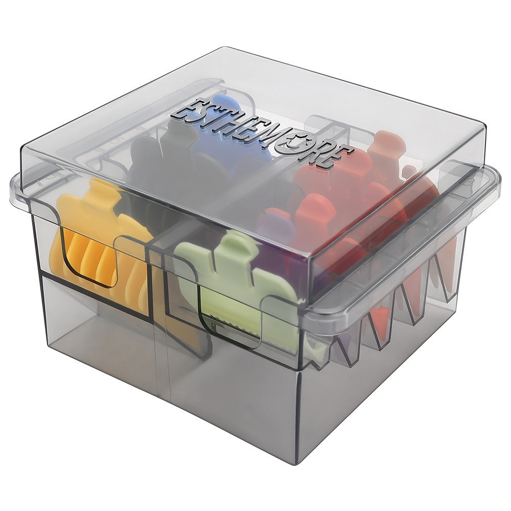Barber Tool Organizer – 8-Slot Clear Plastic Storage Box for Hair Clippers, Scissors & Grooming Accessories | Transparent Salon Organizer for Home & Professional Barber Use