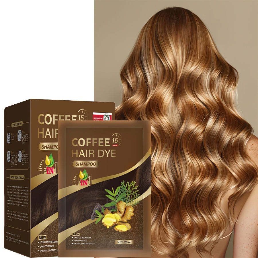 1 Box Of 10 Packs Of Portable Individual Packaging, Black/dark Brown/chestnut/coffee Shampoo-shampoo, Three-in-one Hair Dye Shampoo Natural Hair Dye Deep Cleansing Shampoo, Suitable for Men And Women
