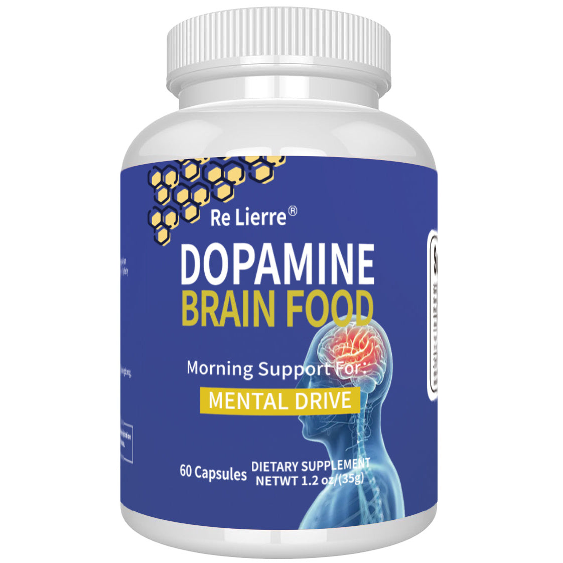 [Brain Support & Sleep] Relierre Dopamine Brain Support Capsules with Magnesium & Magnesium Glycinate, Focus & Restorative Sleep, High Potency Nootropic for Mental Clarity & Vitality