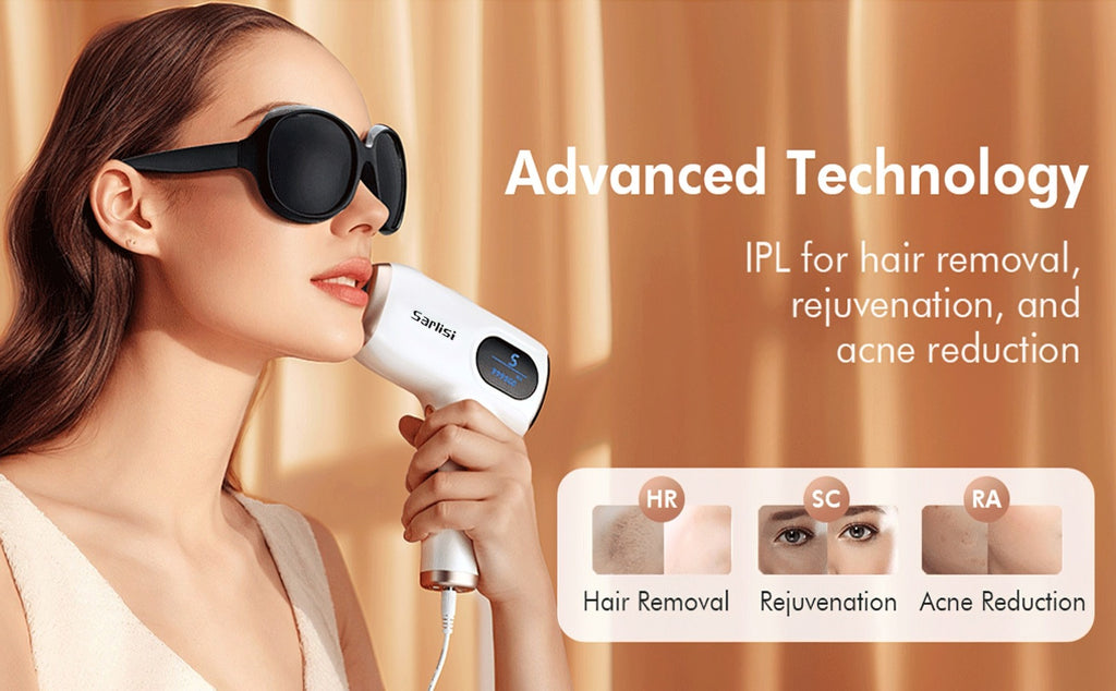 Sarlisi IPL Hair Removal For Women And Men, IPL Device Hair Removal For Nearly Painless & Long-Lasting Results, 9 Modes & Auto Flashing For Fast Full Body Hair Removal From Home