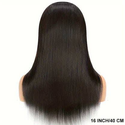 Wear and Go Wig Human Hair 4x4 HD Lace Closure — Glueless, Pre-Plucked, 200% Density, Straight, Pre-Cut Lace, Ready to Wear Wig for Women, Natural Black, 16–36 Inch