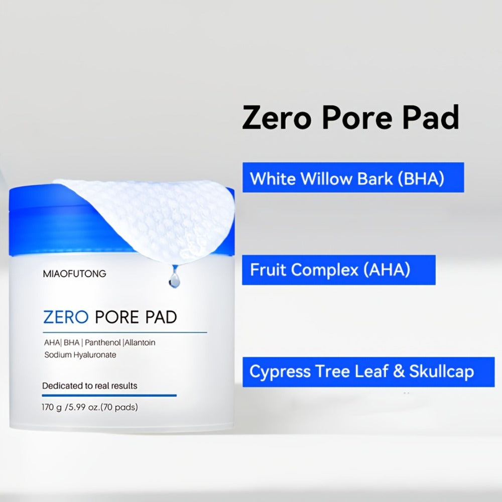 170g Zero Pore Cleansing Pad - Sensitive Light Beige Safe, Alcohol-Free & Fragranced, Colorant-Free Deep Cleansing & Hydration, Exfoliating Face Pads for Blackheads/Whiteheads Removal, Suitable for All Light Beige Types Including Sensitive