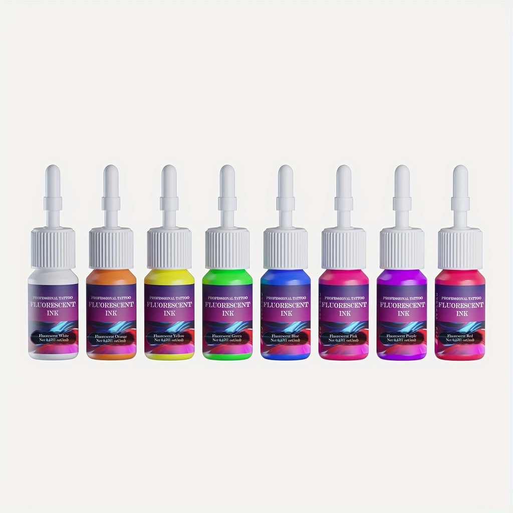 8pcs Fluorescent Color Body Painting Ink | 0.17oz DMTATTOO Full Color Body Painting Ink for Tattoos