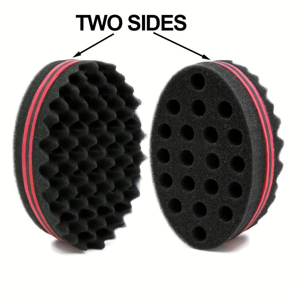 Set of 2: Sponge-Shaped Brush And Styling Comb for Short Black Hair.