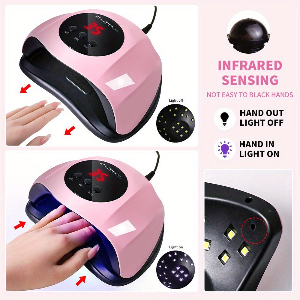 Professional /LED Nail Lamp with LCD Display & Sensor Suitable for /LED Nail Polish, 4 Timer Settings, Instant Nail Dryer for Gel Polish, Lamp for Home Salon, Nail Glue Tool, No Adapter Required Gift for DIY