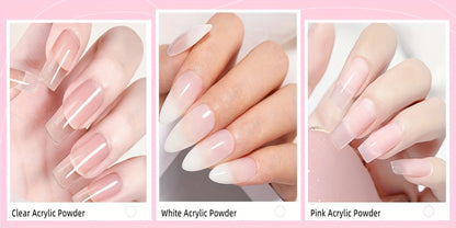 Acrylic Nail Kit Complete with Drill Light Colored Acrylic Powders and All Tools for Beginners Beautiful Nail Designs Professional Starter Set