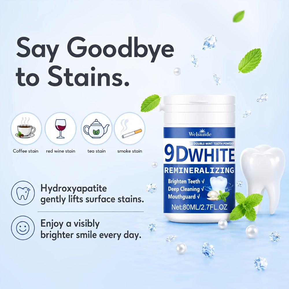 2pcs Teeth Powder, Remineralizing & Hydroxyapatite Tooth Powder, Deep Cleaning, Fresh Breath, Ideal for Oral Health And Hygiene Gift for Women Men, Breath Freshener, Toothpaste, Tooth Cleaning Powder for Daily Life - Local Warehouse