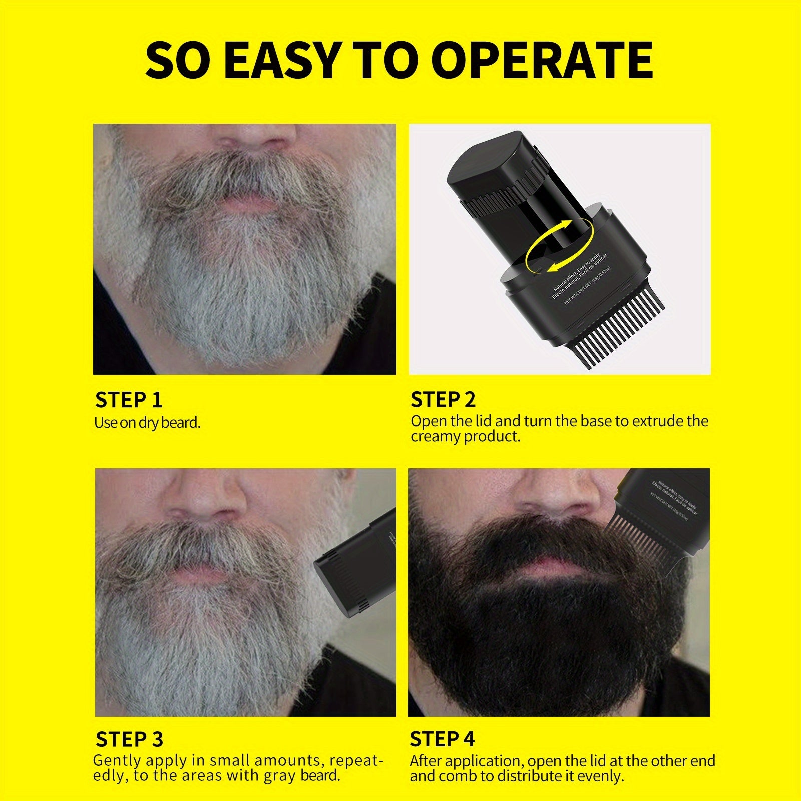 [Local Warehouse]Sevich Beard Dye Pen Disposable Washable Beard Hair Color Stick, Temporary Hair Cover Up for Men Gifts 2 In1 Hair Dye Stick Pen Brush Lasting Waterproof Men'S Beard Filling Powder Pen Natural Gentle Look for Man Mustache Styling