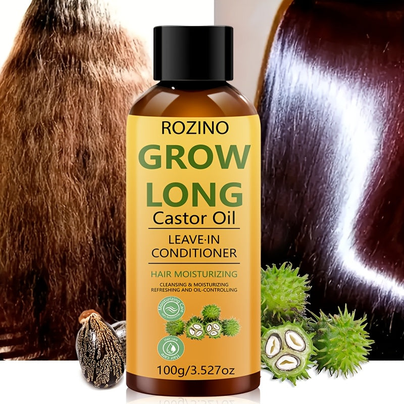 Anti-Dryness, Thickening Hair Castor Oil Conditioner - Instantly Soothes Dryness & Split Ends, Moisturizes Scalp, Strengthens Roots, Cleanses & Removes Dandruff, Controls Oil & Nourishes. Use Once Every 7 Days. Prevents Hair Loss from Late Nights