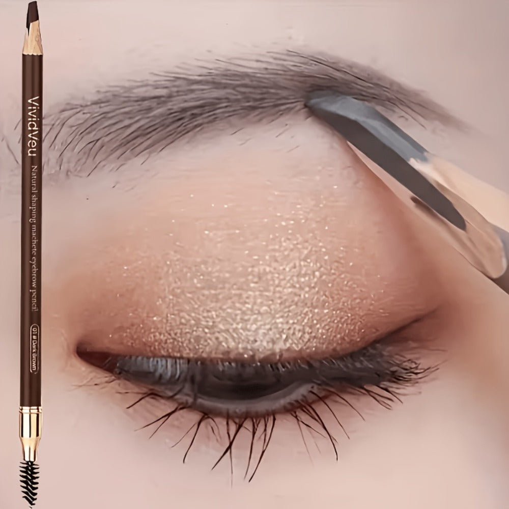 Waterproof Eyebrow Pencil 4 Pack with Eyeliner – Smudge Proof Long Lasting Dual-Ended Brow Pen with Spoolie Brush, Microblading Effect for All Skin Types, Perfect Gift Set