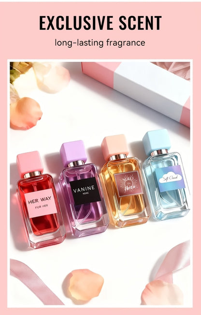Women's Perfume Gift Set 4pcs EDP Long-Lasting Floral Fragrance Spray for Dating Parties Special Occasions 4 Scents 0.68oz Each Holiday Gift for Her