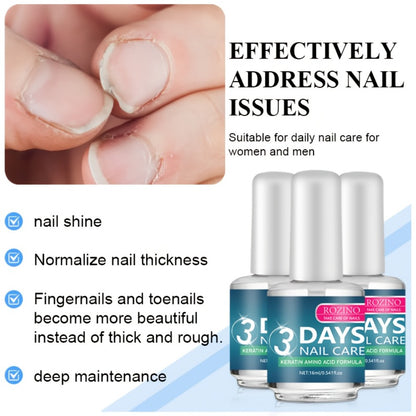 Keratin Nail Strengthening Oil 3-Pack — 3-Day Visible Results Quick-Drying Moisturizing Nail Care Oil, Prevents Peeling Breakage & Delamination, Enhances Nail Gloss for Brittle Fragile Soft Nails Women