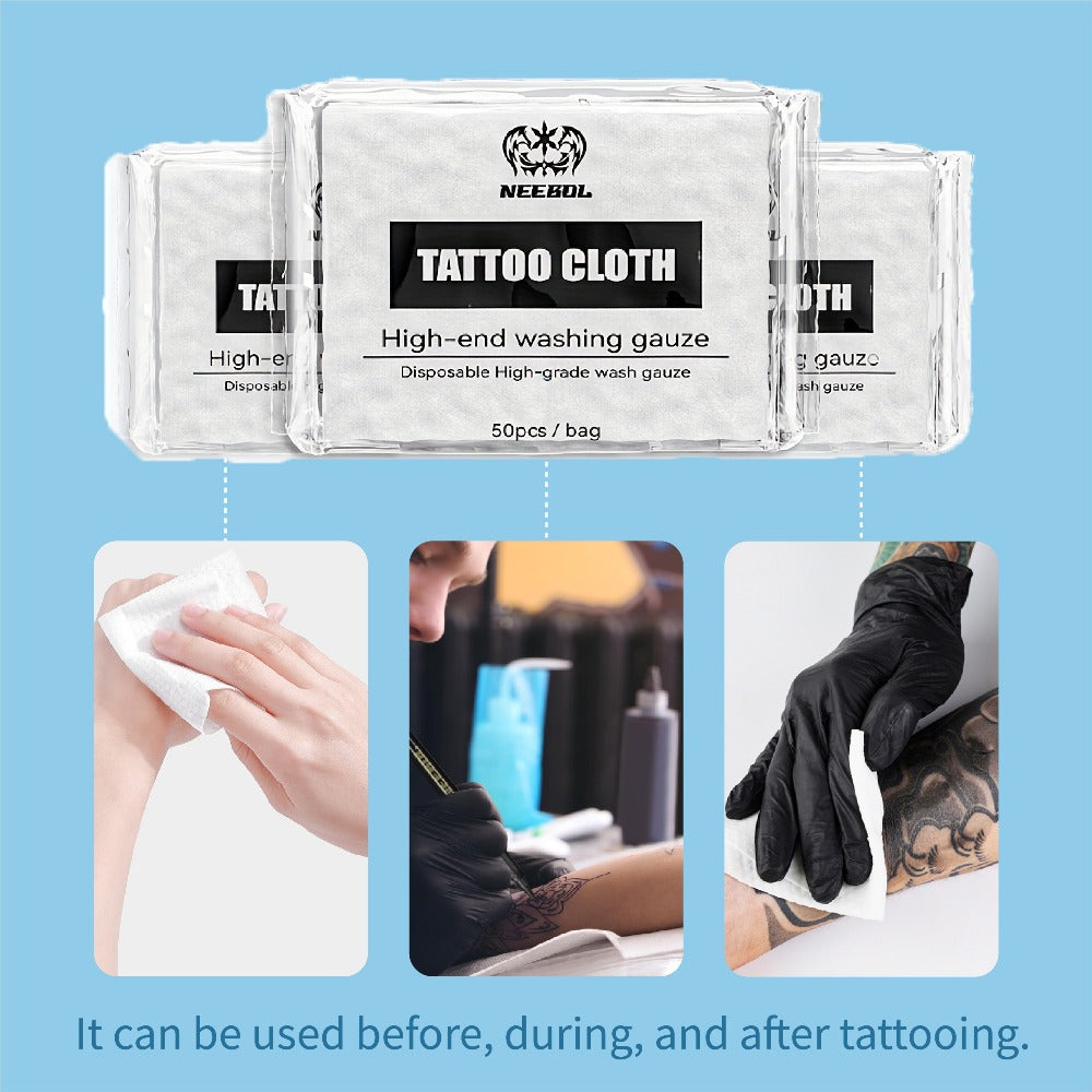 Tattoo Green Soap Concentrated Cleaning Solution 8.5oz with Squeeze Bottle Skin Prep Before & After Tattooing Moisturizing Balm Cream Lint-Free Wipes Kit