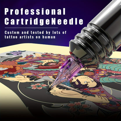 Disposable Tattoo Cartridge Needles 50pcs Mixed RL RS RM M1 - Stainless Steel Round Liner Shader Magnum Weaved Mag for Professional Tattoo Studio & Artists
