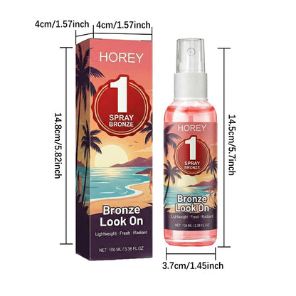 Self Tanning Spray Strawberry Scent 100ml Progressive Gradual Tan 2-in-1 Moisturizing Sunless Tanner for Light Skin Natural Wheat Complexion Summer Glow Portable Easy Absorption 3.38oz