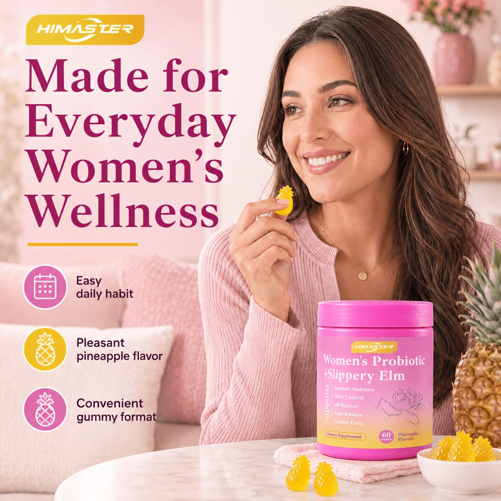 [Probiotic Gummies 60Ct] Women's Probiotic Gummies - 60 Count Hawaiian Pineapple Flavor, All-in-One Solution For Vaginal Health: PH Balance, Gummy Supplement, Natural Ingredients, Wellness Supplement, Active Lifestyle, Feminine Supplement, Active Women