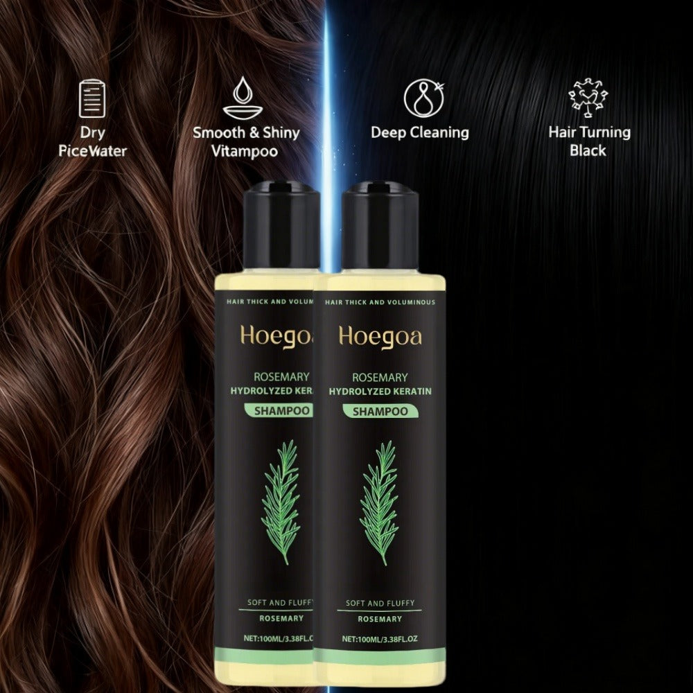 Rosemary Shampoo 2-Pack - Rosemary Extract Vitamin C Vitamin E & Keratin Formula, Deep Cleansing Moisturizing Strengthening Hair Care, Smooth Shiny Frizz-Free Results for Women & Men, Holiday Gift Set