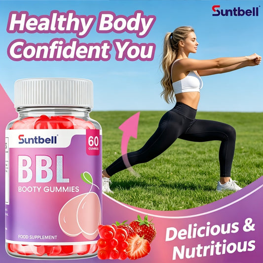 BBL Booty Gummies With Saw Palmetto And Wild Yam, Support Natural Curves, Peach Shape Hips And Feminine Silhouette, Plant-Based Formula For A Fuller, Rounder Look