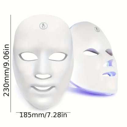 Rechargeable LED Face Mask 7-Color Silicone Skin Care - Light Therapy Facial Skincare Device for Anti-Aging Brightening Acne - Holiday Gift for Girlfriends Best Friends Mothers