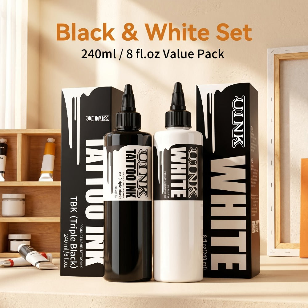 UINK 8.12oz Large Capacity Tattoo Ink Suitable For Tattoo Beginners And Tattoo Lovers To Practice Line Coloring Graffiti Using Body Painting Art Tattoo Easy To Color Clear Color