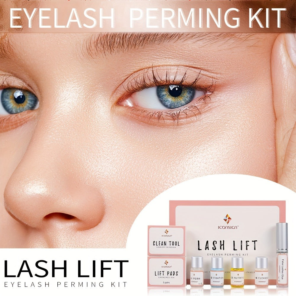ICONSIGN Lash Lift Kit, Calia Perm Eyelash Enhancer Makeup Tools, Lifting Eyelashes Lasting 6-8 Weeks