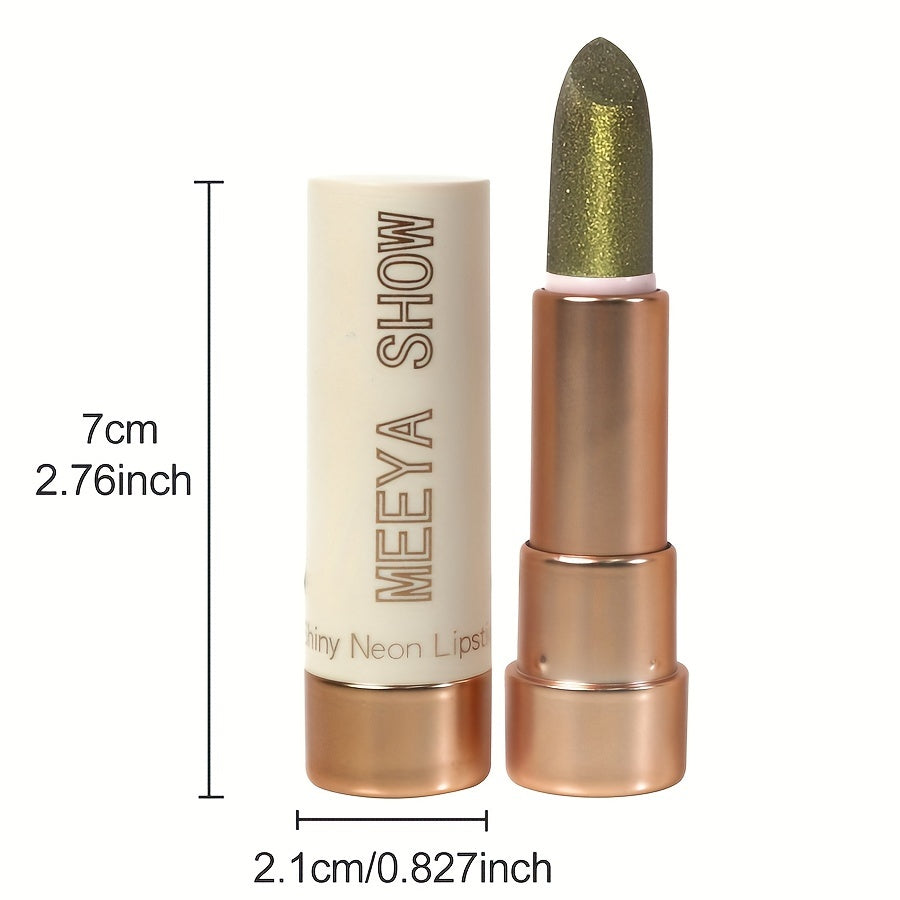 Shimmering Golden Brown Lip Color Adorned with Glitter And a Metallic End, Perfect for Party Cosplay