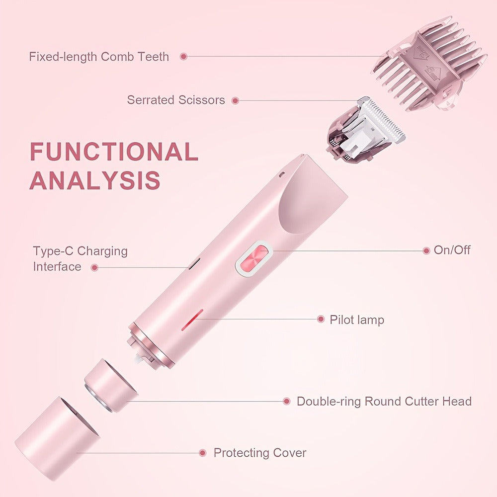 Women'S Dual-Head Electric Shaver, 2-In-1 Trimmer for Bikini Area, Portable And Rechargeable. Includes Precision Trimming Combs for Gentle, Smooth Hair Removal on Face, Arms, Legs, And Bikini Line. Perfect As a Mother'S Day Gift