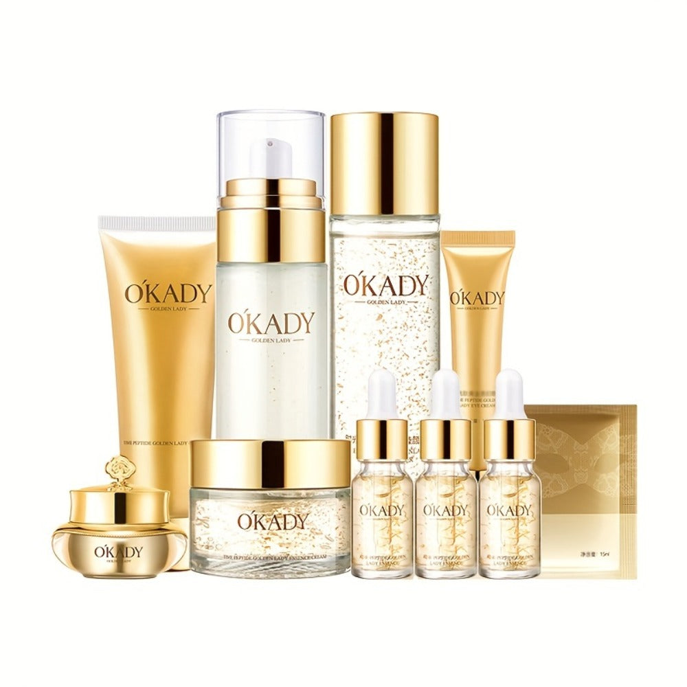 Luxury Skincare Set 10pcs+ Astragalus Facial Mask, Oisturizes Skin To Make Wrinkles Less Noticeable, Day And Night Care, Suitable For AllSkin Types, Not Allergic, With Moisturizing And Firming Skin Set, Mother'S Day Gift-Holiday Surpris