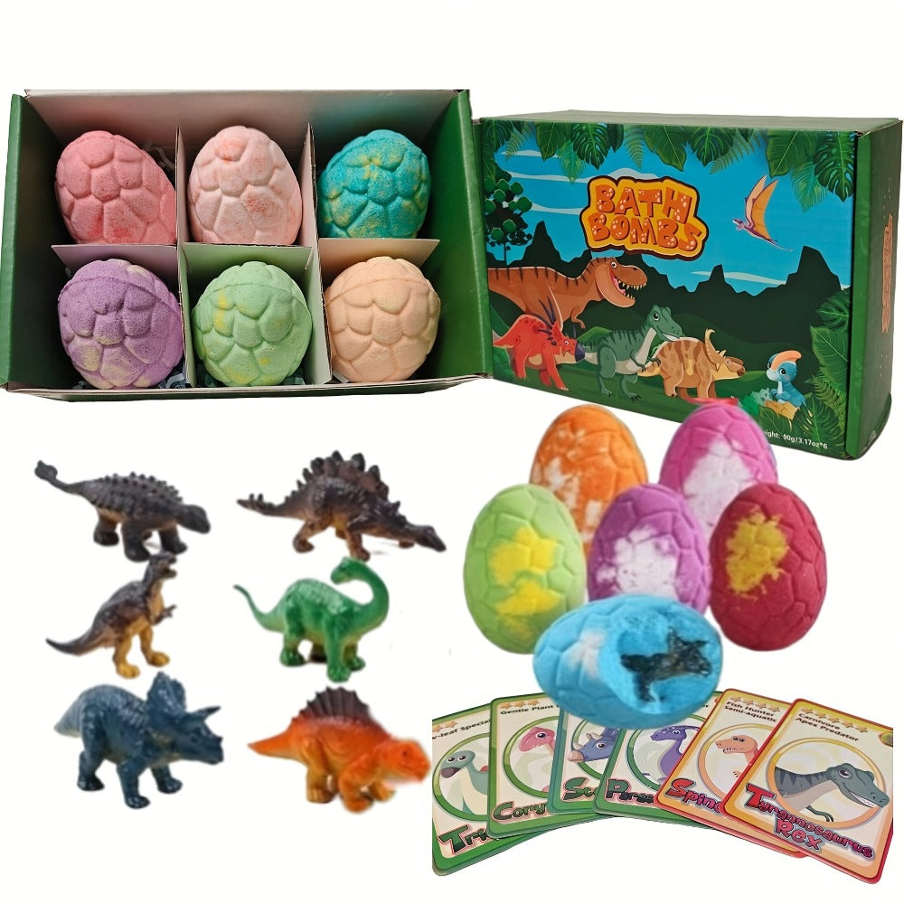 Mother'S Day Gift For - Dinosaur Bath Bombs With Surprises, 6 Packs Bath Bombs For, Dinosaur Bath/ Bath Bombs For, Bath Bombs With Surprise Inside, Fizzy Bath Ball Reveal Hidden Dino.